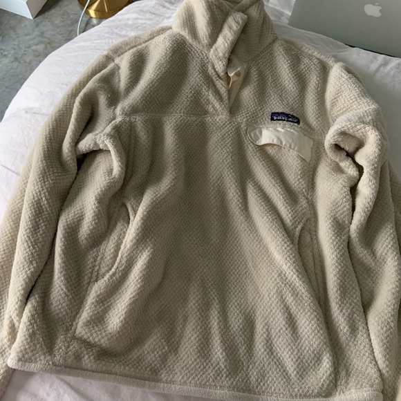 Patagonia Tops - Patagonia Cream Fleece Pullover Hoodie